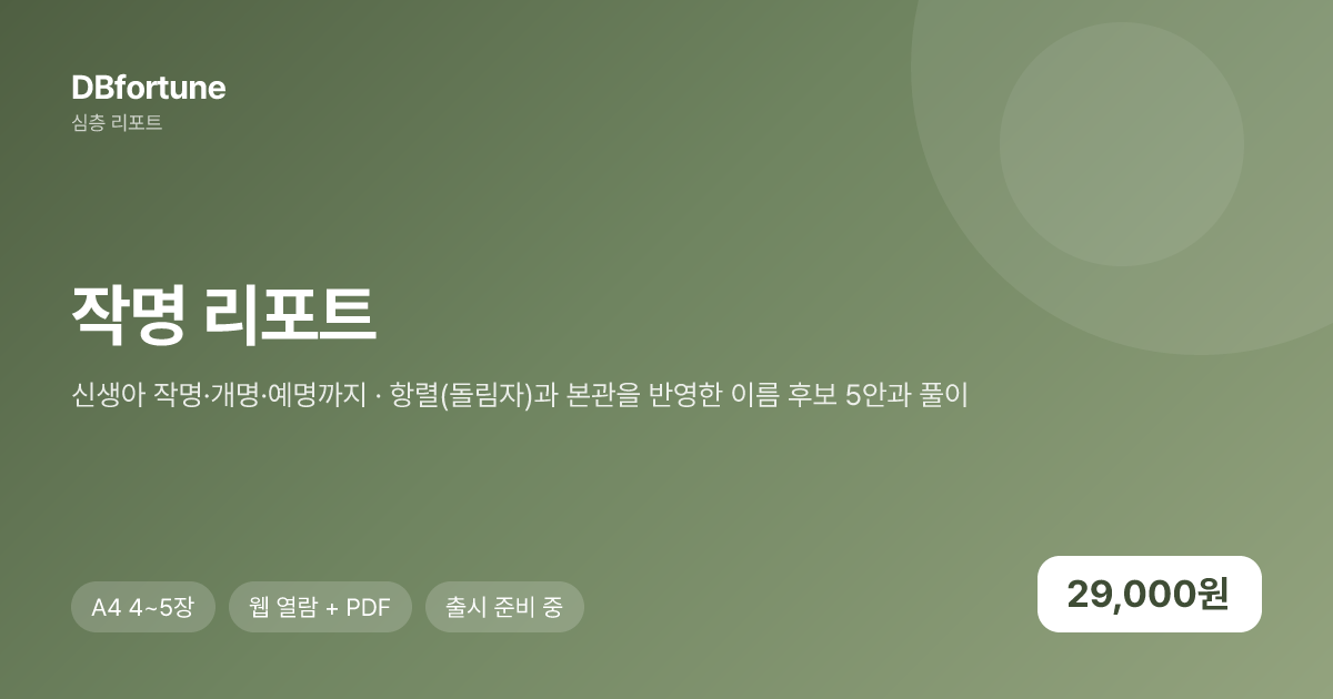 작명 리포트