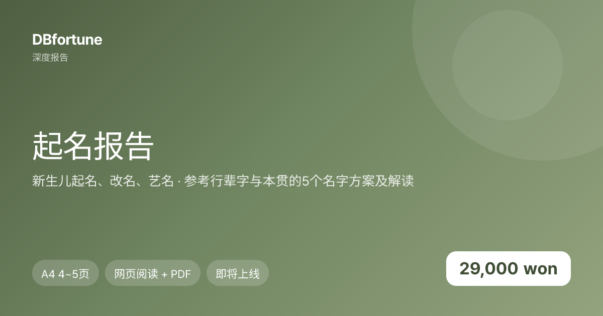 起名报告