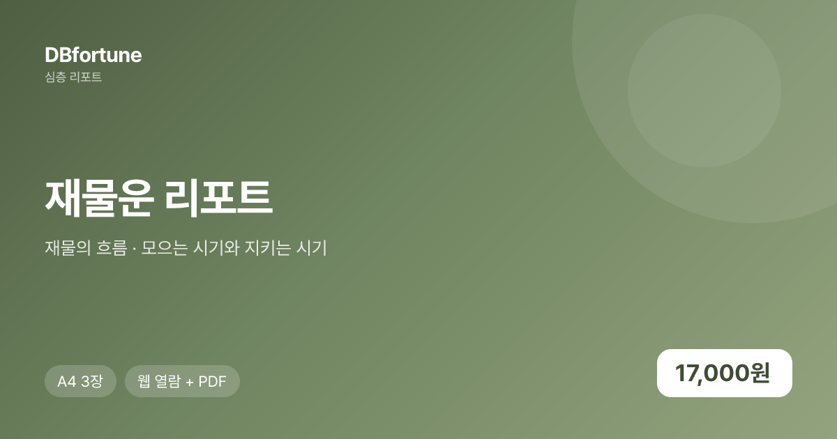 재물운 리포트